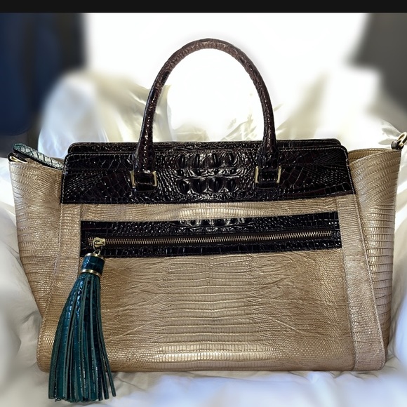 RARE BRAHMIN Anna tricolor satchel - Picture 14 of 14